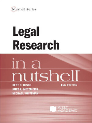 cover image of Legal Research in a Nutshell